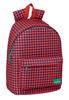 Imagen de MOCHILA GRANDE ORDENADOR "PATA DE GALLO CORAL" 31X41X16 CM