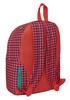 Imagen de MOCHILA GRANDE ORDENADOR "PATA DE GALLO CORAL" 31X41X16 CM