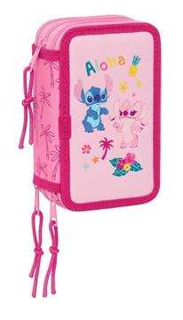 Imagen de Plumier Triple 37 Pcs Stitch "Chill" 12,5x19,5x5,5 Cm