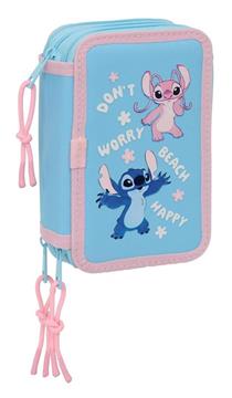 Imagen de Plumier Triple 37 Pcs Stitch "Happy" 12,5x19,5x5,5 Cm
