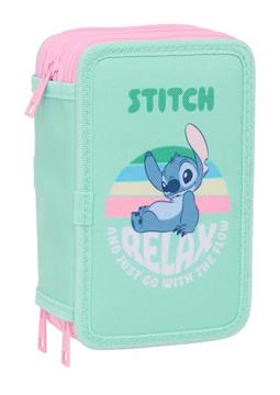 Imagen de Plumier Triple 37 Pcs Stitch 12,5X19,5X5,5Cm
