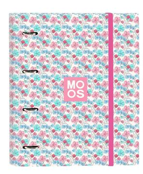 Imagen de CARPETA 4 ANILLAS 35MM CON RECAMBIO MOOS "FLORES" 27X32X3,5 CM