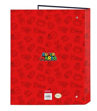 Imagen de Carpeta Folio 4 Anillas Mixtas Super Mario "Trick" 26,5X33X4Cm