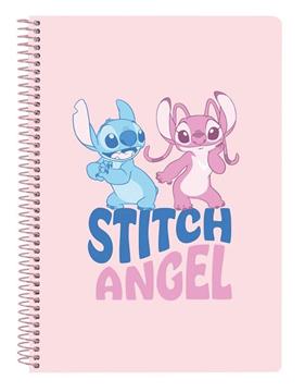 Imagen de Libreta Cuarto 80 H. Tapas Duras Stitch "Ohana" 15,5X22X1Cm