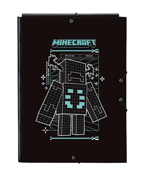Imagen de Carpeta Cartón Folio Gomas Solapas Minecraft 26x33,5x2,5Cm