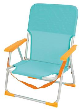 Imagen de Silla playa aluminio fija aguamarina con asas para transportar 71x54x59 cm, 24 cm altura asiento