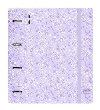 Imagen de CARPEBLOCK PP FOAM 4 ANILLAS 35MM CON RECAMBIO SAFTA "LIGHT PURPLE FLOWERS" 27X32X4 CM