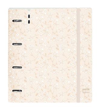 Imagen de CARPEBLOCK PP FOAM 4 ANILLAS 35MM CON RECAMBIO SAFTA "LIGHT PINK FLOWERS" 27X32X4 CM