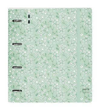 Imagen de CARPEBLOCK PP FOAM 4 ANILLAS 35MM CON RECAMBIO SAFTA "LIGHT GREEN FLOWERS" 27X32X4 CM
