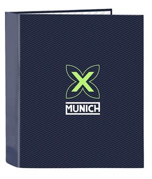Imagen de Carpeta F. 4 Anillas 35Mm Lomo Ancho Munich "Blue Indigo" 27x33x6 Cm