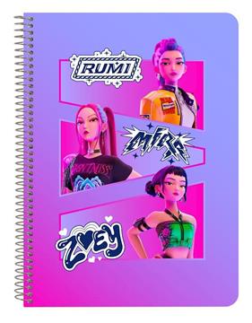 Imagen de Libreta Cuarto 80 H. Tapas Duras K-Pop Demon Hunters - Stationery 15,5X22X1Cm
