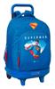 Imagen de Mochila Gde. C/Ruedas Compact Extraible Superman 33x45x22 Cm