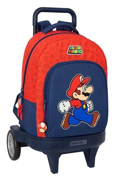 Imagen de Mochila Grande Con Ruedas Compact Evol. Ext. Super Mario "Trick" 33X45X22Cm