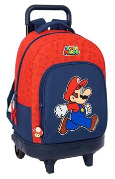 Imagen de Mochila Grande Con Ruedas Compact Extraible Super Mario "Trick" 33X45X22Cm