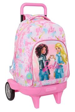 Imagen de Mochila Grande Con Ruedas Compact Evol. Ext. Barbie "Painterly" 33X45X22Cm