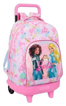 Imagen de Mochila Grande Con Ruedas Compact Extraible Barbie "Painterly" 33X45X22Cm