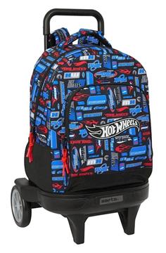 Imagen de Mochila Gde. C/Ruedas Compact Evol. Ext. Hot Wheels 33x45x22 Cm