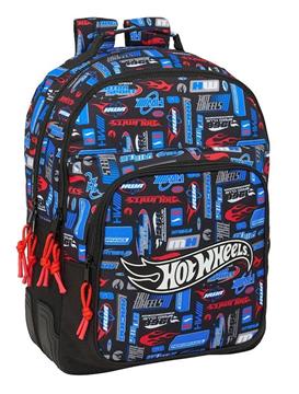 Imagen de Mochila Doble Adaptable a Carro Hot Wheels 32x42x15 Cm