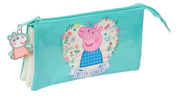 Imagen de Portatodo Triple Peppa Pig "Pretty Flowers" 22X12X3Cm