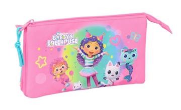 Imagen de Portatodo Triple Gabby'S Dollhouse "Confetti" 22x12x3 Cm