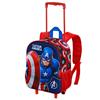 Imagen de Mochila 3D con Ruedas Pequeña Capitán América Patriot 26 x13 x34 cm