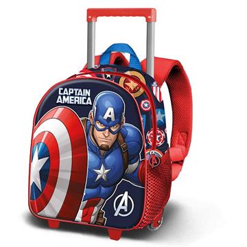 Imagen de Mochila 3D con Ruedas Pequeña Capitán América Patriot 26 x13 x34 cm