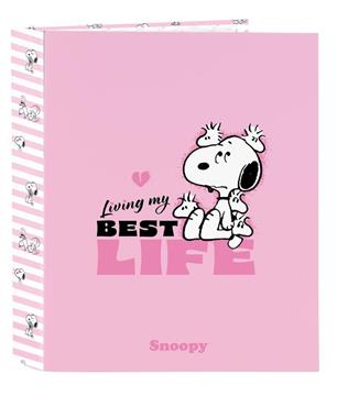 Imagen de Carpeta Cartón Folio 4Anillas Lomo Ancho Snoopy 27x33x6Cm