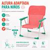 Imagen de Silla playa aluminio fija coral con asas para transportar 71x54x59 cm, 24 cm altura asiento