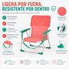 Imagen de Silla playa aluminio fija coral con asas para transportar 71x54x59 cm, 24 cm altura asiento