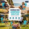 Imagen de Silla playa aluminio fija aguamarina con asas para transportar 71x54x59 cm, 24 cm altura asiento