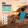 Imagen de Silla playa aluminio fija aguamarina con asas para transportar 71x54x59 cm, 24 cm altura asiento