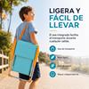 Imagen de Silla playa aluminio fija aguamarina con asas para transportar 71x54x59 cm, 24 cm altura asiento