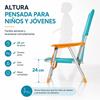 Imagen de Silla playa aluminio fija aguamarina con asas para transportar 71x54x59 cm, 24 cm altura asiento