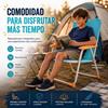 Imagen de Silla playa aluminio fija aguamarina con asas para transportar 71x54x59 cm, 24 cm altura asiento