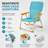 Imagen de Silla playa aluminio fija aguamarina con asas para transportar 71x54x59 cm, 24 cm altura asiento
