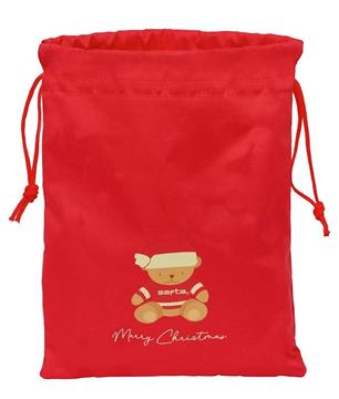 Imagen de Saquito Plano Osito Rojo Felices Fiestas 26X34X1Cm