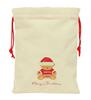 Imagen de Saquito Plano Osito Beige Felices Fiestas 26X34X1Cm