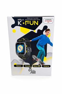 Imagen de Reloj Inteligente Holawatch K-Fun Negro pantalla táctil 4", llamada SOS, bloqueo de llamadas, despertador, modo escolar
