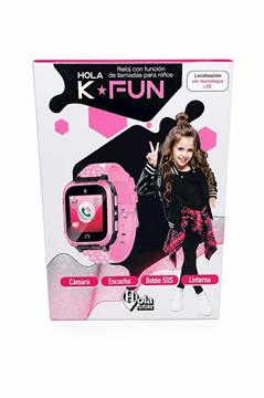 Imagen de Reloj Inteligente Holawatch K-Fun Blanco y Rosa  pantalla táctil 4", llamada SOS, bloqueo de llamadas, despertador, modo escolar