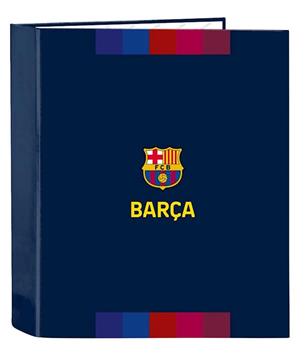 Imagen de Carpeta Barça Cartón Folio 4Anillas Lomo Ancho 27x33x6Cm