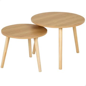 Imagen de Max Home-Set 2 Mesas Aux Redondas Madera D48Xh38Cm & D39Xh32