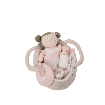 Imagen de Muñeca Elegance 21 Cm Mimi Pajaritos Rosa C/Complementos (Capazo, Mantita, Biberon, Chupete, Vestido, Babero)