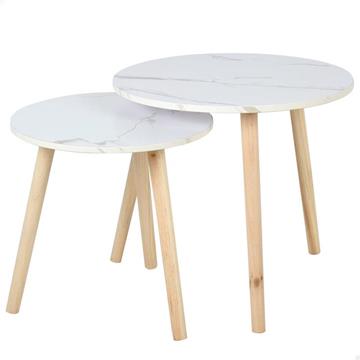 Imagen de Max Home-Set 2 Mesas Aux Redondas Madera D48Xh45Cm & D39Xh39