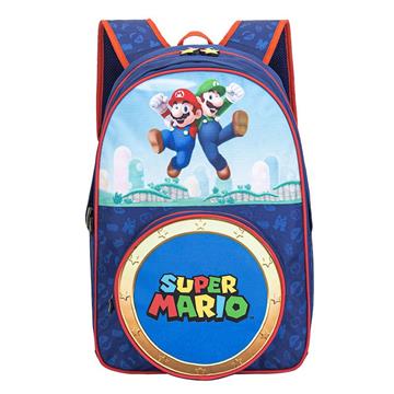 Imagen de Super Mario Mochila. Bolsillo Fontal Redondo. Interior Totalmente Forrado Y Personalizado.