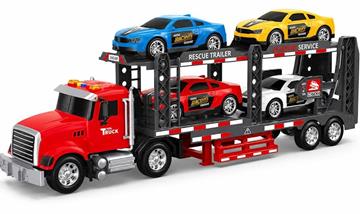 Imagen de Camion Portacoches, incluye coches, escala 1:24 con luces y sonidos 22x11'50x58cm