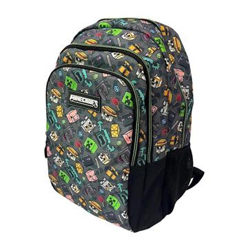 Imagen de Mochila Primaria Minecraft Personajes doble compartimento y adaptable a carro 44 x 32 x 20 cm.
