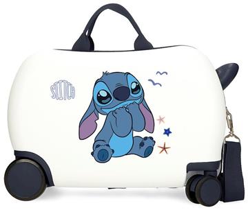 Imagen de Maleta Infantil Stitch Exited Blanca 45 cm – 4 Ruedas