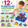 Imagen de Juego mosaico en maletin con 48 piezas 12 plantillas 34x28 cm