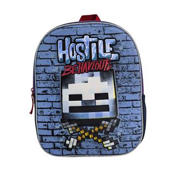 Imagen de Minecraft Hostile Behaviour Mochila Preescolar 3D. Bolsillo Lateral.30 X 24 X 8 CM.