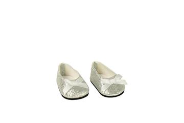 Imagen de Set Zapatos Plateado Purpurina Para Muñecos De 45 Cm